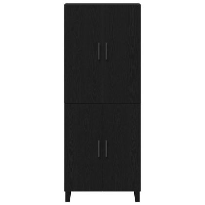 Висок шкаф 2 pcs Черен дъб 69,5 x 34 x 180 см