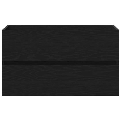 Шкаф за мивка с врата Черен дъб 80 x 39 x 62 см Инженерно дърво