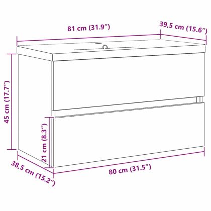Шкаф за мивка с врата Черен дъб 80 x 39 x 62 см Инженерно дърво