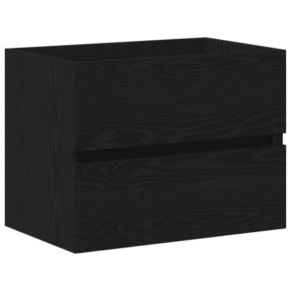 Шкаф за мивка с врата Черен дъб 60 x 39 x 62 см Инженерно дърво