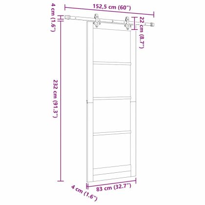 Преплъзваща се врата ORKDAL Кафяво 83 x 232 см