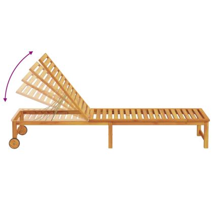 Шезлонг 2 pcs Кафяво 53 x 202 x 89см Масивна акациева дървесина
