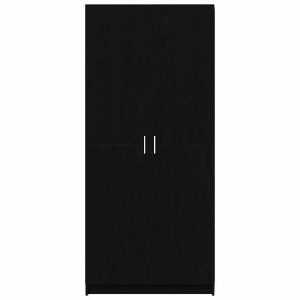 Гардероб с рафт Черния дъб 80 x 50,5 x 180 см Инженерно дърво