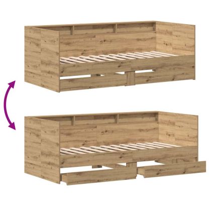 Легло-диван с таблото Дъб 100 x 200 cm Инженерно дърво