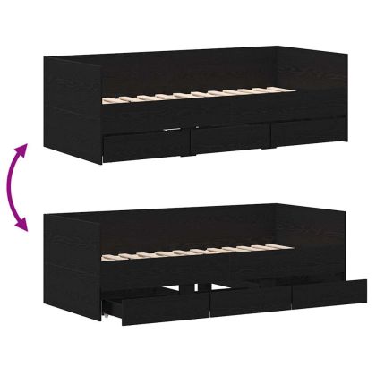 Рамка за день легло с чекмеджета Черен дъб 90 x 190 cm