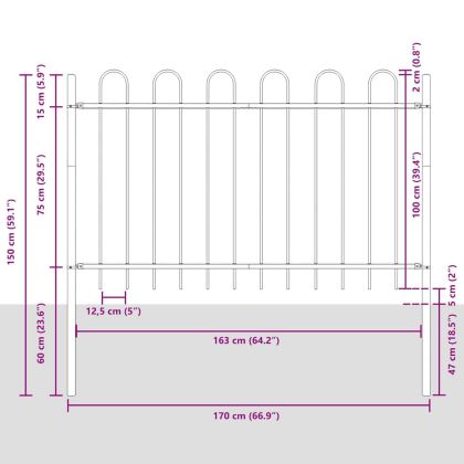 Градска ограда 4 pcs Сив 6,8 x 1 м Прахово боядисана стомана