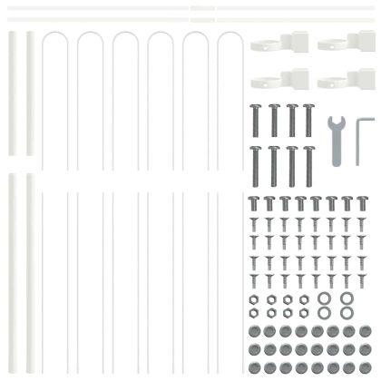 Градска ограда 6 pcs Бяло 10,2 x 1,5 м