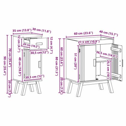 Комплект мебели за баня с врата 2 pcs Кафяво 114 x 43 x 73.5 см