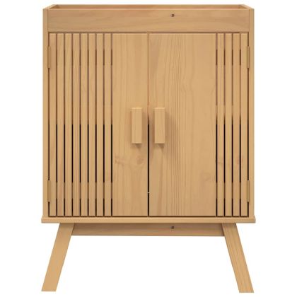 Комплект мебели за баня с врата 4 pcs Кафяво 114 x 43 x 73.5 см