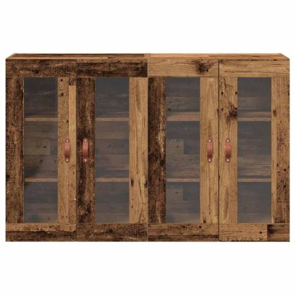 Стенни шкафове 2 pcs Старо дърво 69,5 x 34 x 90 см