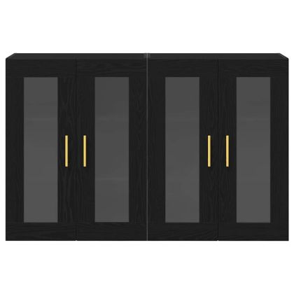 Стенни шкафове 2 pcs Черния дъб 69,5 x 34 x 90 см