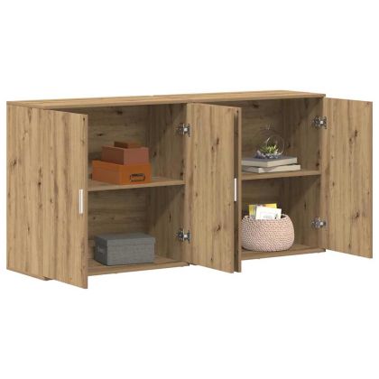 Служебен шкаф 2 pcs Дъб 79 x 38 x 80 см Инженерно дърво