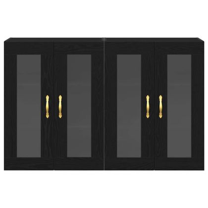 Стенни шкафове 2 pcs Черния дъб 69,5 x 34 x 90 см