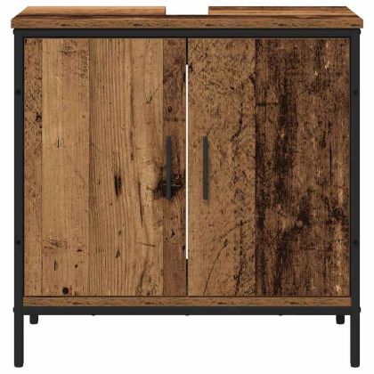 Комплект мебели за баня с рафт 2 pcs Кафяво Инженерно дърво