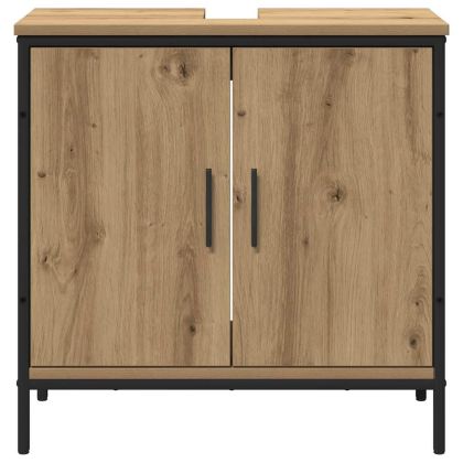 Комплект мебели за баня с рафт 2 pcs Кафяво Инженерно дърво