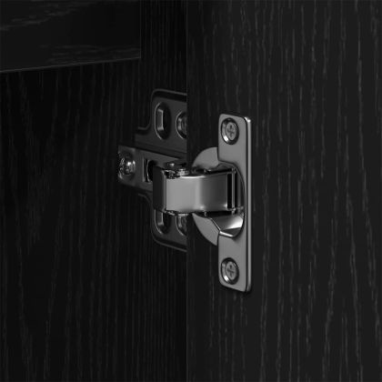 Комплект мебели за баня с рафт 2 pcs Черно Инженерно дърво