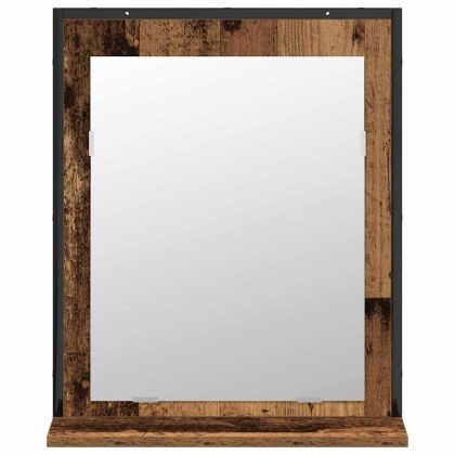 Комплект мебели за баня с врата 2 pcs Кафяво Инженерно дърво