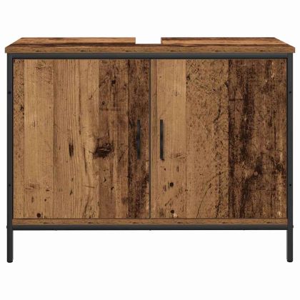 Комплект мебели за баня с рафт 3 pcs Кафяво Инженерно дърво