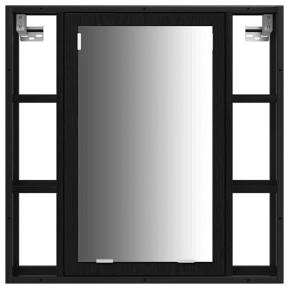 Комплект мебели за баня с рафт 3 pcs Черния дъб Инженерно дърво