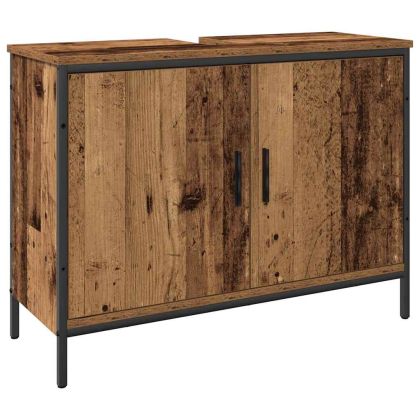 Комплект мебели за баня с рафт 4 pcs Кафяво Инженерно дърво