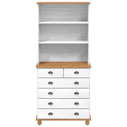 хранилка ASKIM Бяло 91 x 40 x 200.5 см Масивна борова дървесина