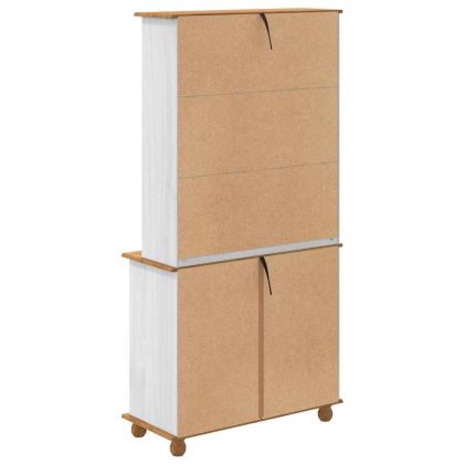 хранилка ASKIM Бяло 91 х 40 х 184 см Масивна борова дървесина