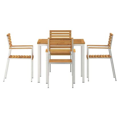 Комплектзахраненевградината 5 pcs Кафяво Масивно акациево дърво