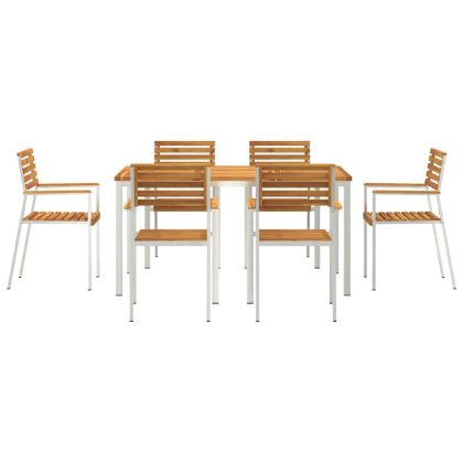 Комплектзахраненевградината 7 pcs Кафяво Масивно акациево дърво