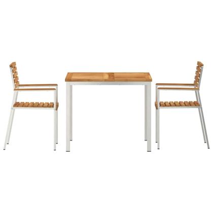 Комплектзахраненевградината 3 pcs Кафяво Масивно тиково дърво