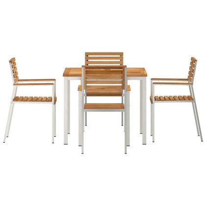 Комплектзахраненевградината 5 pcs Кафяво Масивно тиково дърво