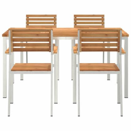 Комплектзахраненевградината 5 pcs Кафяво Масивно тиково дърво