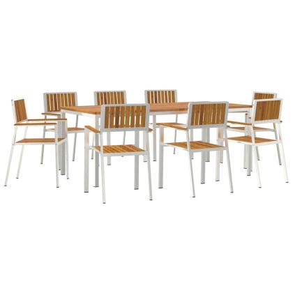 Комплектзахраненевградината Кафяво Масивно акациево дърво