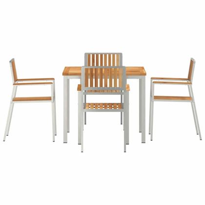 Комплектзахраненевградината Кафяво Масивно тиково дърво