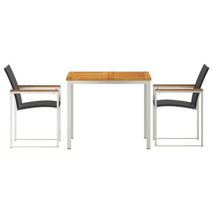 Комплектзахраненевградината 3 pcs Солидно тиково дърво