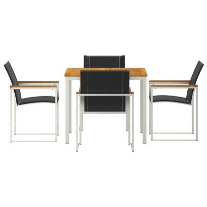 Комплектзахраненевградината 5 pcs Солидно тиково дърво