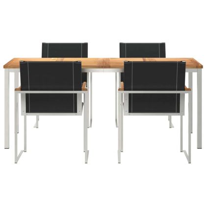 Комплектзахраненевградината 5 pcs Солидно тиково дърво