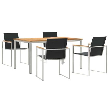 Комплектзахраненевградината 5 pcs Солидно тиково дърво