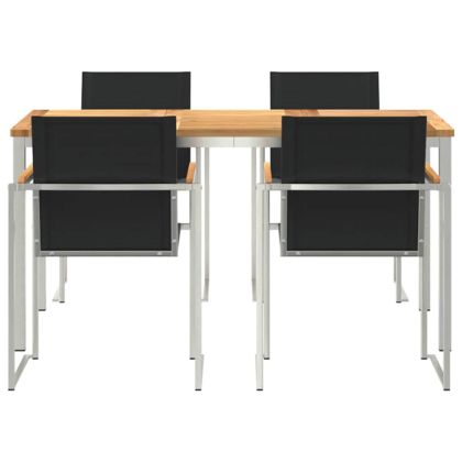 Комплектзахраненевградината 5 pcs Солидно тиково дърво