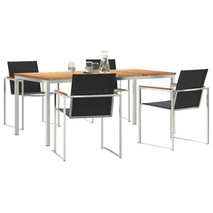 Комплектзахраненевградината 5 pcs Солидно тиково дърво