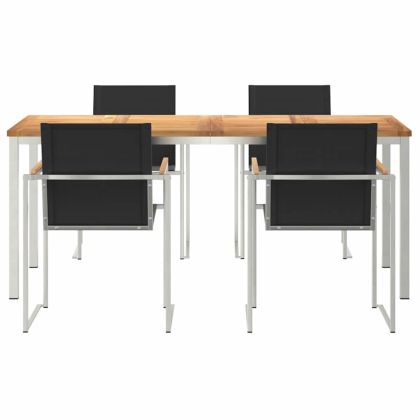 Комплектзахраненевградината 5 pcs Солидно тиково дърво