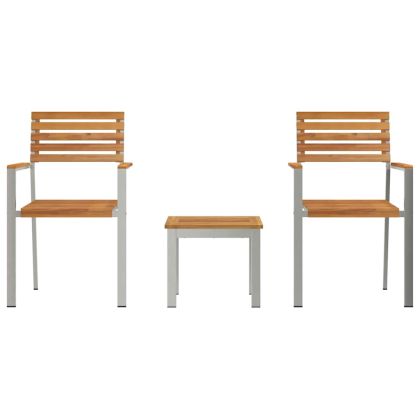 Комплектзахраненевградината 3 pcs Кафяво Солиден тиково дърво