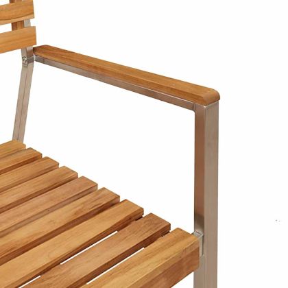 Комплектзахраненевградината 3 pcs Кафяво Солиден тиково дърво