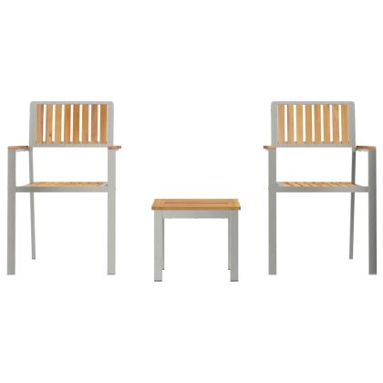 Комплектзахраненевградината 3 pcs Кафяво Солидно тиково дърво