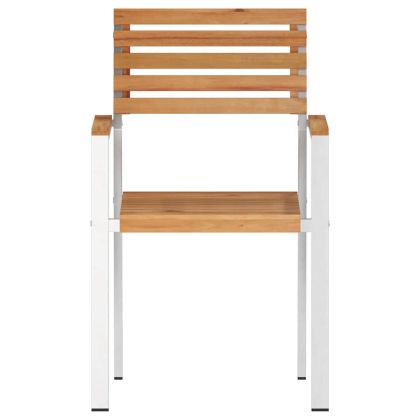 Градинскистол 8 pcs Кафяво 56x54,5x87см Масивно тиково дърво