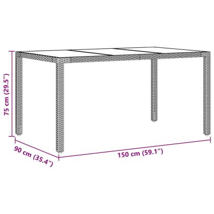 Комплект за хранене в градината 7 pcs Черно Полиратан