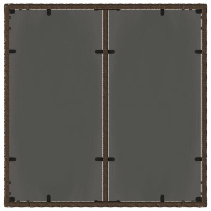 Комплект за хранене в градината 5 pcs Кафяво Полиратан