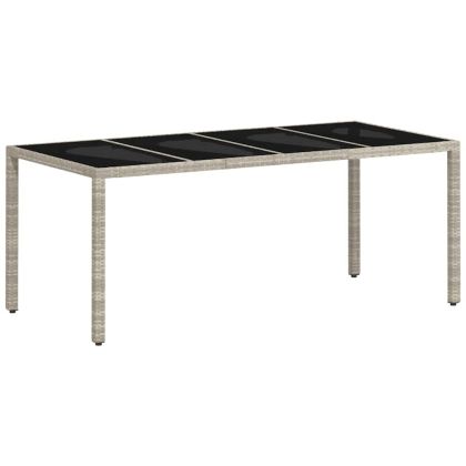 Комплект за хранене в градината 7 pcs Светлосиво Полиратан