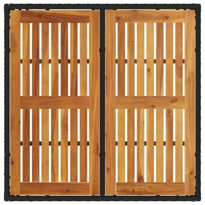 Комплект за хранене в градината 3 pcs Черно полиратан