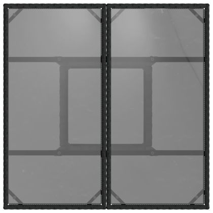 Комплект за хранене в градината 3 pcs Черно Полиратан