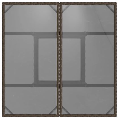 Комплект за хранене в градината 3 pcs Кафяво Полиратан